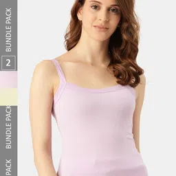 DressBerry Pack Of 2 Non-Padded Pure Cotton Camisoles-image-91
