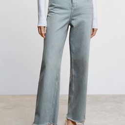MANGO Wide Leg Mid-Rise Pure Cotton Sustainable Jeans-image-26
