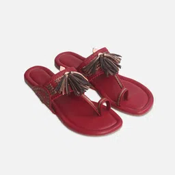 Aprajita Toor Women Ethnic One Toe Flats with Tassels-image-55