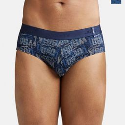 Jockey Men Pack Of 2 Teal Printed Cotton Basic Briefs-26