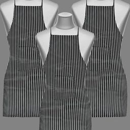 Kuber Industries Set Of 3 Black Striped Cotton Aprons-28