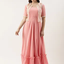 Ethnovog Embellished Embroidered Georgette Maxi Dress-image-43