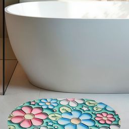 DREAM WEAVERZ Green 300 GSM Super Absorbent Bath Rugs-56