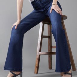 DOLCE CRUDO Women Wide Leg High-Rise Light Fade Jeans-picture-46