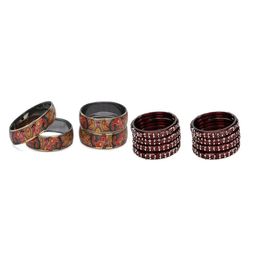 SOMIL Set Of 12 Multi Glass Artificial Stones Bangles-picture-16