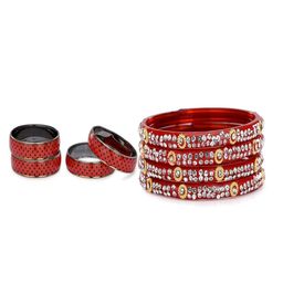 SOMIL Set Of 8 Alloy Artificial Stones & Beads Bangles-picture-17