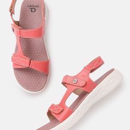 Carlton London sports Women Coral Pink Solid Open Toe Flats-24