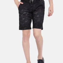 Being Human Men Blue Printed Regular Fit Denim Shorts-picture-7