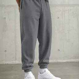 Bewakoof Men Charcoal Grey Oversized Mid Rise Joggers-image-83