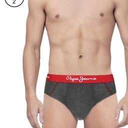 Pepe Jeans Men Charcoal Grey Pack of 2 Hipster Briefs 8904311300632-picture-3