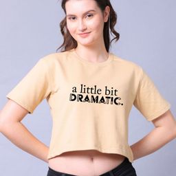 Lazy Lush Typography Printed Round Neck Short Sleeves Cotton Crop Top-48