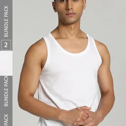 Puma Men Pack of 2 Solid Pure Cotton Basic Sleeveless Innerwear Vests-image-12