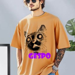 AUSK Graphic Printed Round Neck Drop Shoulder Sleeves Oversized Pure Cotton T-shirt-image-92