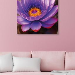 OLIVE TREE Purple & Orange Floral and Botanical Canvas Wall Art-picture-30