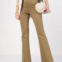 SASSAFRAS Women Beige Mid-Rise Slim Fit Bootcut Trousers-image-15
