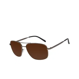 Chilli Beans Men Brown Lens & Black Rectangle Sunglasses with UV Protected Lens-1