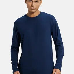 Jockey Men Navy Blue Comfort Fit Solid Round Neck T-shirt-picture-27