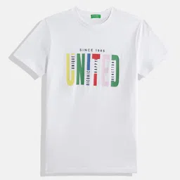 United Colors of Benetton Boys Pure Cotton Typography Printed T-shirt-image-39