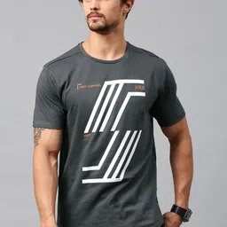 HRX by Hrithik Roshan Men Grey Printed Cotton Pure Cotton T-shirt-image-40