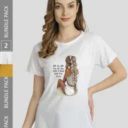 CHOZI Pack Of 2 Graphic Printed Bio Finish Cotton T-shirt-picture-40