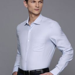 Louis Philippe Pure Cotton Self Design Textured Classic Formal Shirt-image-19