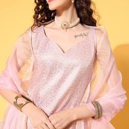 anayna Women Ethnic Motifs Silk Blend Ethereal Embroidery Kurta Set-image-61