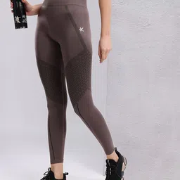 HRX by Hrithik Roshan Women Abstract & Emboss Rib Lines Running Tights-image-20