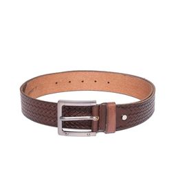 JUNGLER Men Brown Leather Basket Weave Belt-image-51