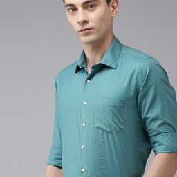 Van Heusen Men Pure Cotton Slim Fit Micro Checked Casual Shirt-image-85