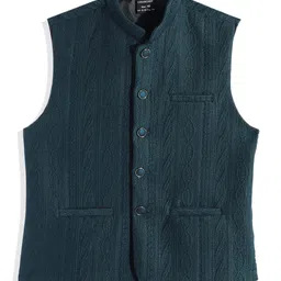 CHARCHIT Boys Textured Brocade Pure Cotton Nehru Jacket-21
