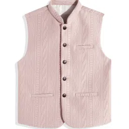 CHARCHIT Boys Textured Brocade Pure Cotton Nehru Jacket-19