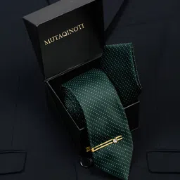 MUTAQINOTI Men Dotted Silk Necktie Accessory Gift Set-picture-18
