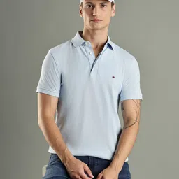 Tommy Hilfiger Men Solid Polo Collar Slim Fit T-shirt-picture-5