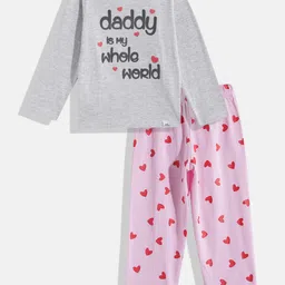 Moms Love Kids Girls Printed Pure Cotton Clothing Set-image-84