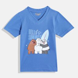 Eteenz Kids Boys We Bare Bears Printed V-Neck T-Shirt-image-68