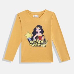 Eteenz Girls Wonder Woman Printed Pure Cotton T-shirt-image-62
