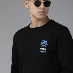 U S Polo Assn Men Black Brand Logo Printed Sweatshirt-image-25
