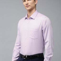 Van Heusen Custom Fit Self Design Opaque Formal Shirt-image-77
