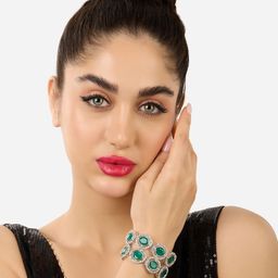 Zaveri Pearls Women Silver-Plated Wraparound Bracelet-image-58