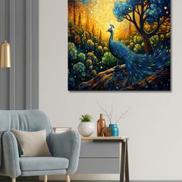 OLIVE TREE Green & Blue Canvas Other Painting Wall Art-picture-39