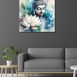 OLIVE TREE Blue & White Canvas Other Painting Wall Art-picture-39