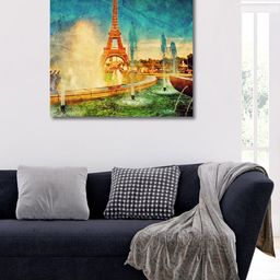 OLIVE TREE Blue & Green Canvas Other Painting Wall Art-picture-43