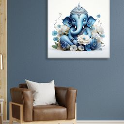 OLIVE TREE White & Blue Canvas Other Painting Wall Art-picture-7