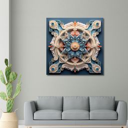 OLIVE TREE Beige & Blue Canvas Other Painting Wall Art-picture-20