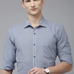Park Avenue Pure Cotton Slim Fit Checked Formal Shirt-image-78
