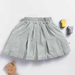 Here&Now X Game Begins Girls Striped Pleated Flared Skirt-image-29