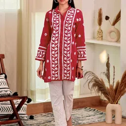 KALINI Ethnic Motifs Embroidered Thread Work Straight Kurta-picture-41