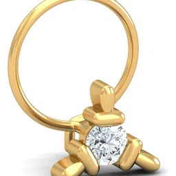 KUBERBOX 18K Yellow Gold Diamond Triangular 0.11 Carat Nose Pin-picture-42