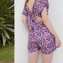 DressBerry Ravishing Beauty Floral Printed Tie Up Cut Out Playsuit-picture-16