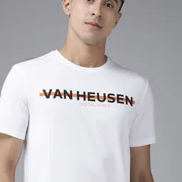 Van Heusen Flex Men Brand Logo Printed Slim Fit Training T-shirt-image-43